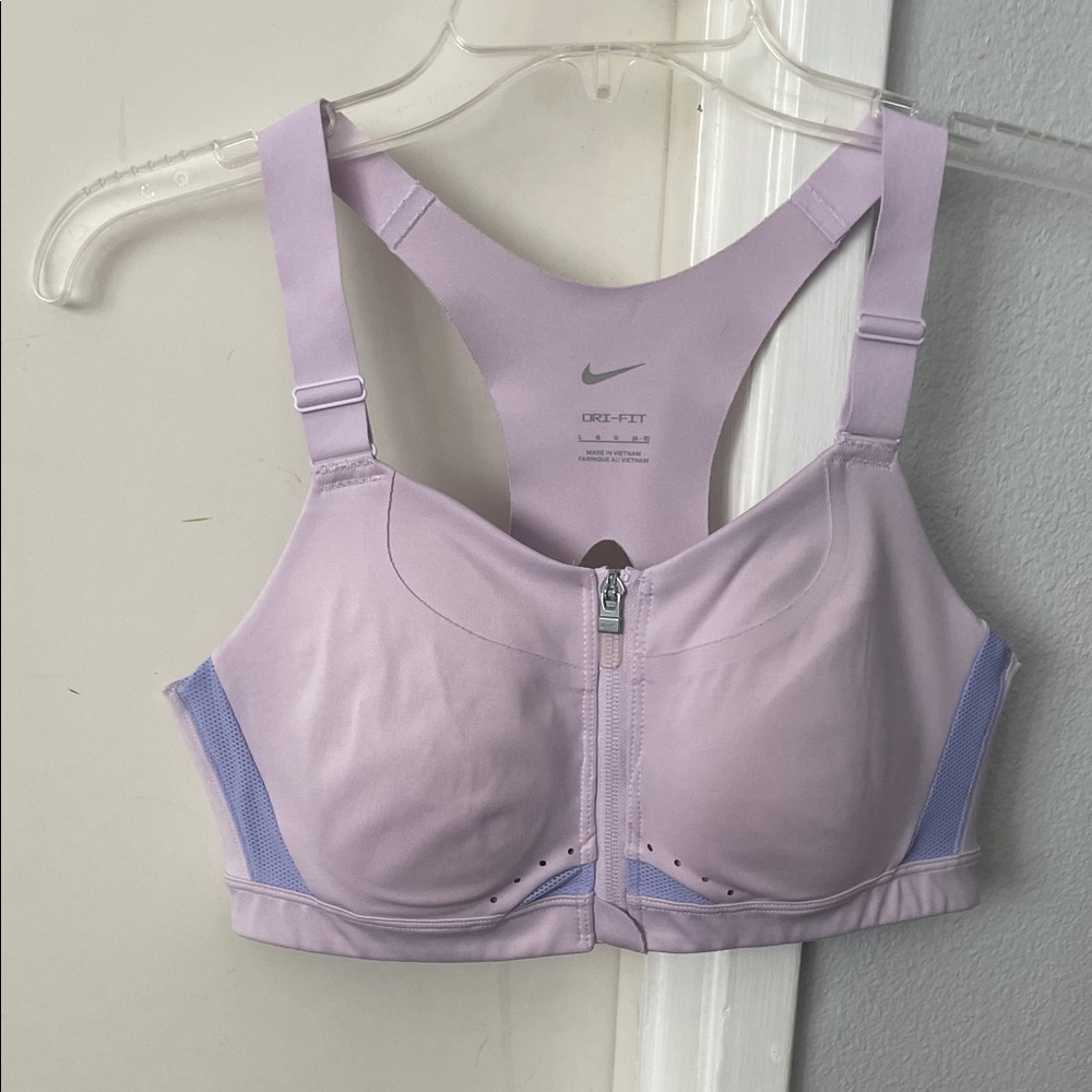 Nike Women's Lavender Zip-Front Sports Bra